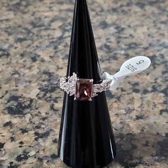 Bomb Party RBP6138 "Absolute Class" Light Rhodolite Cubic Zirconia Sz 5 - Picture 1 of 5